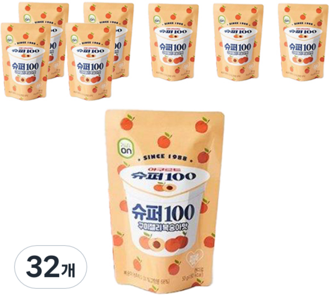 에치와이 슈퍼 100 구미젤리 복숭아맛, 32개, 50g
