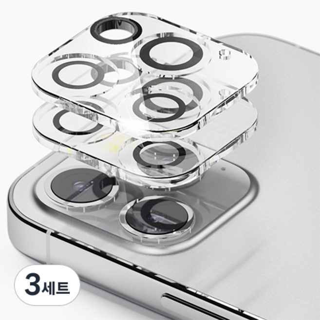 신지모루 빛번짐 방지 카메라 렌즈 강화유리 보호필름 2p 세트, 3세트