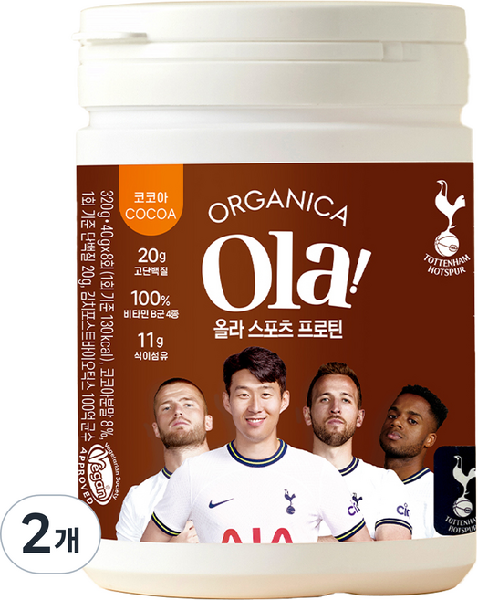 올가니카 올라 스포츠 프로틴 코코아, 2개, 320g