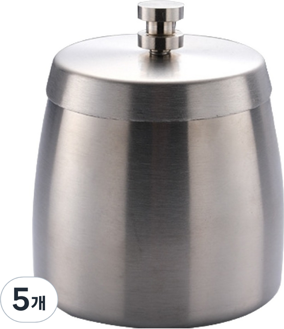 파이스톤 냄새 차단 스테인레스 휴대용 재떨이 11.5 x 10 cm, 실버, 5개