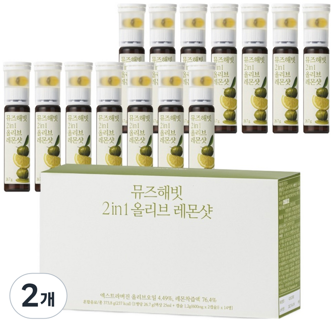 인테이크 뮤즈해빗 2in1 올리브레몬샷 373.8g, 2개, 14회분