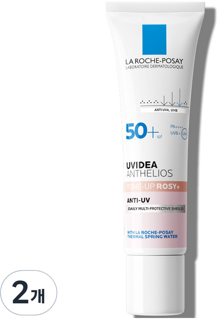 라로슈포제 유비데아 톤업 로지 플러스 글로우 선크림 SPF50+ PA++++, 30ml, 2개