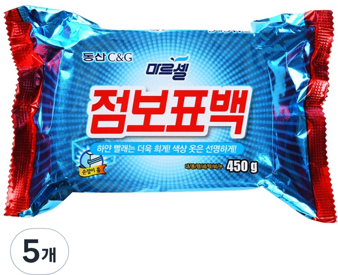 동산씨앤지 크리오 마르셀 점보표백 세탁비누, 450g, 5개