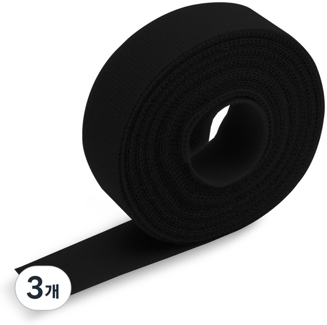 칼론 벨크로 케이블 타이 블랙 5m x 2cm KR-RCT025, 3개