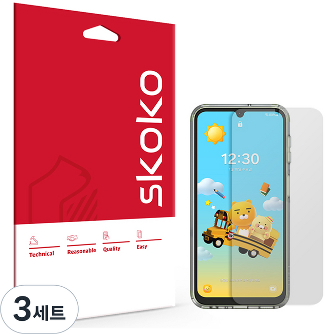 스코코 지문방지 저반사 휴대폰 액정보호필름 2p 세트, 3세트