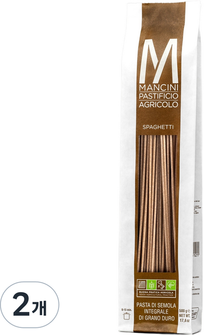 만치니 통밀 스파게티, 500g, 2개