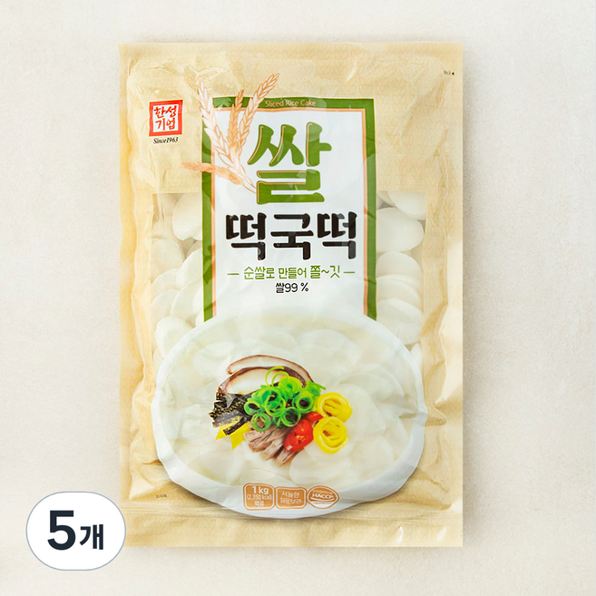 한성기업 쌀 떡국떡, 1kg, 5개