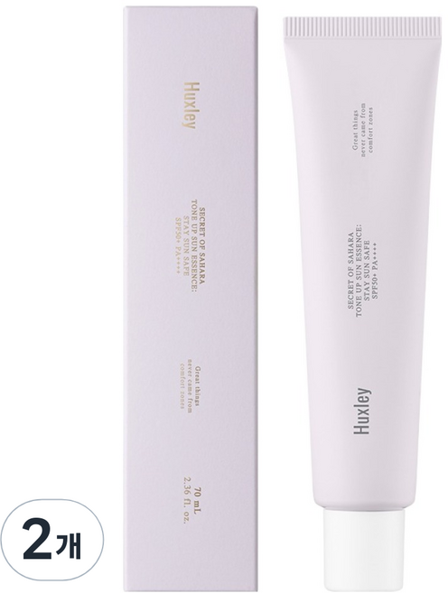 헉슬리 톤업 스테이 선 세이프 에센스 SPF50+ PA++++ 01 젤리즈 라벤더, 70ml, 2개