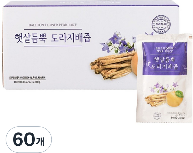 햇살듬뿍 도라지 배즙, 80ml, 60개