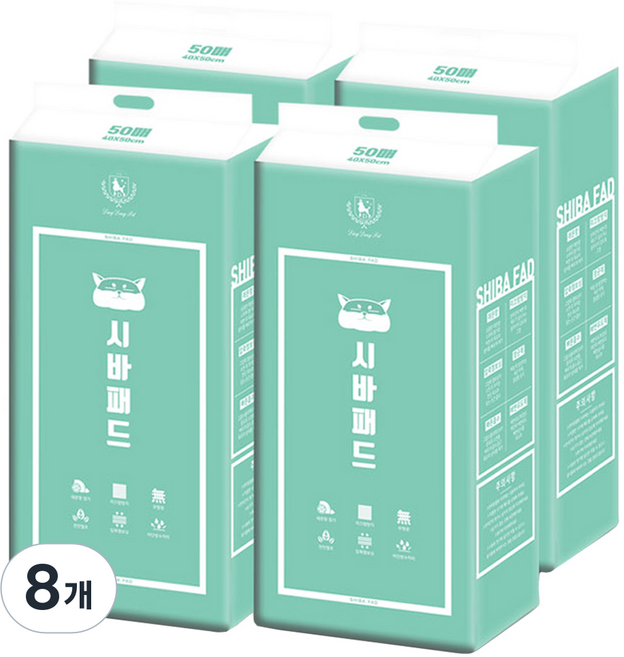 딩동펫 시바 애견 배변패드 레몬향, 50개입, 8개