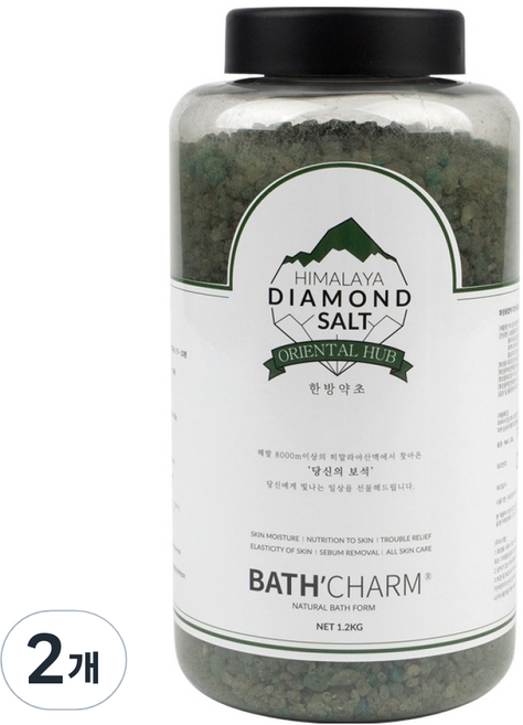 바스참 히말라야 다이아몬드 솔트 한방약초, 1.2kg, 2개