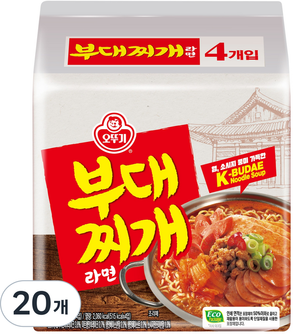 오뚜기 부대찌개 라면 130g, 20개