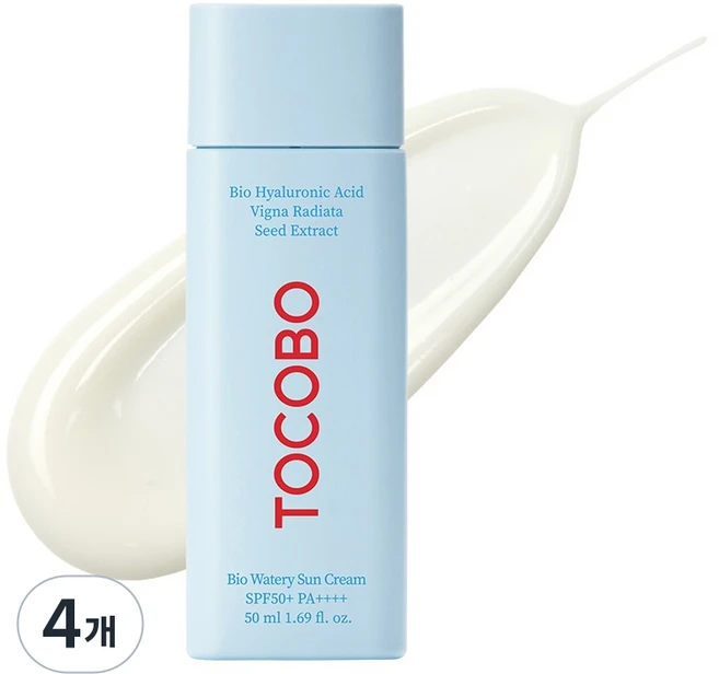 토코보 바이오 워터리 선크림 SPF50+ PA++++, 50ml, 4개 - 쿠팡