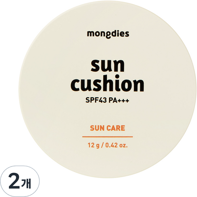 mongdies 卓越防曬氣墊 SPF43 PA+++, 2個, 12g