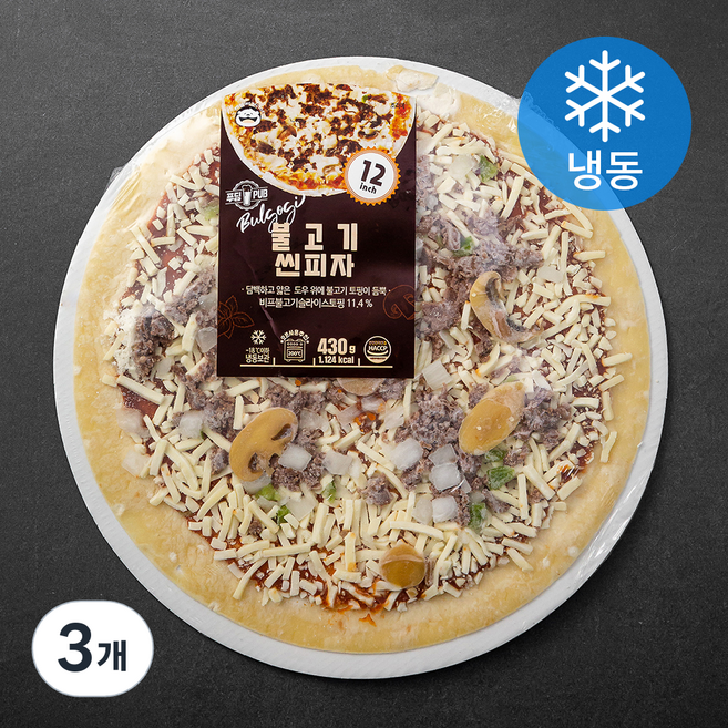 푸딩팩토리 불고기 씬피자 (냉동), 430g, 1개입, 3개