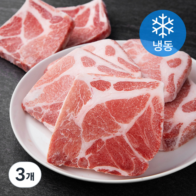왕고기 캐나다산 돈목살 구이용 1.3cm (냉동), 3kg, 3개