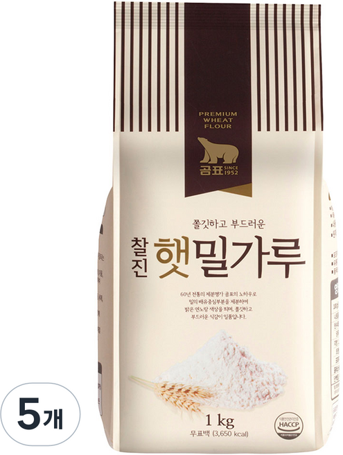 곰표 찰진 햇밀가루, 1kg, 5개