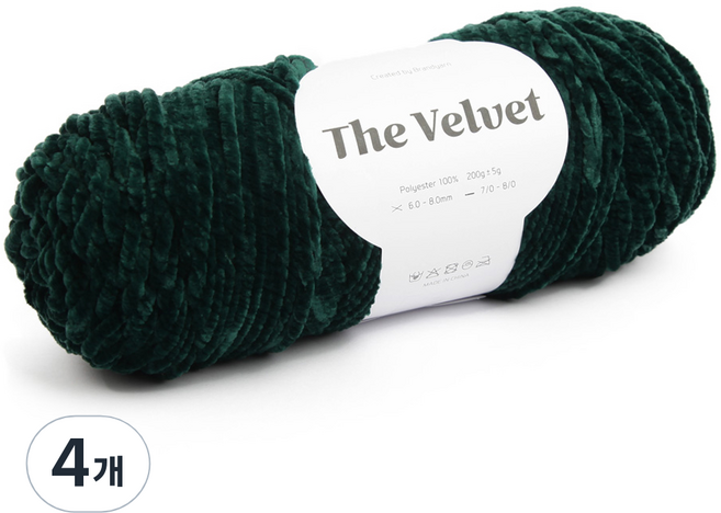 브랜드얀 더벨벳 뜨개실, 17 딥포레스트, 4개