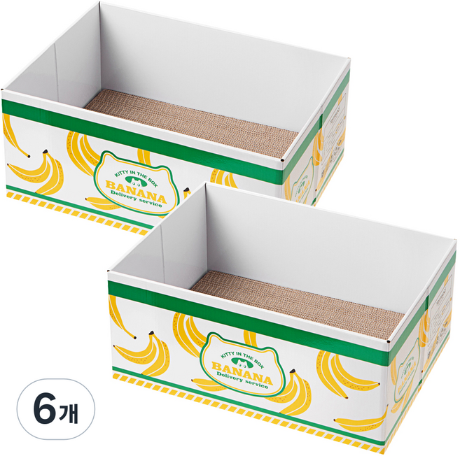 탐사 고양이 스크래처 박스, 바나나, 6개
