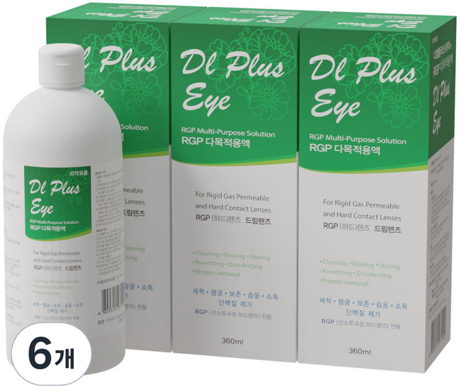 휴먼바이오 디엘플러스아이 렌즈세정액, 360ml, 6개