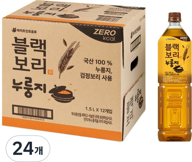 하이트진로 블랙보리 누룽지, 1.5L, 24개