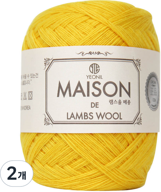 연일섬유 램스울 메종 뜨개실, 18노랑, 2개