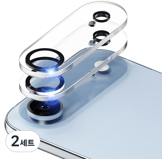 신지모루 빛번짐 방지 카메라 렌즈 강화유리 블랙링 액정보호필름 2p, 2세트