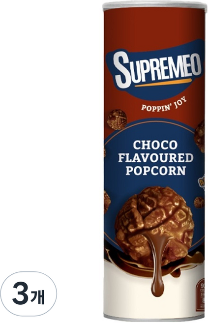 슈프리모팝콘 초코맛, 3개, 80g