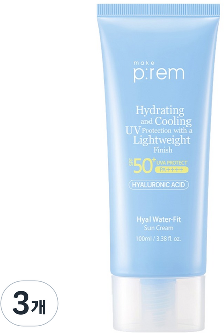 메이크프렘 히알 워터핏 선크림 SPF50+ PA++++, 3개, 100ml