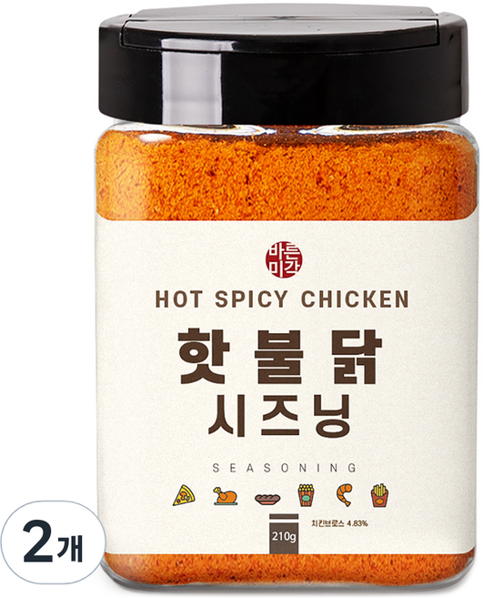 바른미각 핫불닭 시즈닝, 2개, 210g