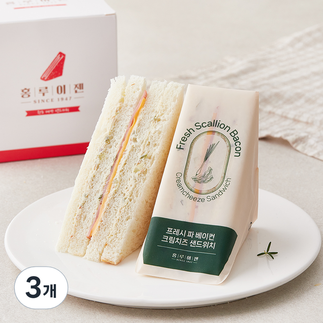 홍루이젠 프레시 파 베이컨 크림치즈 샌드위치 4개입, 300g, 3개