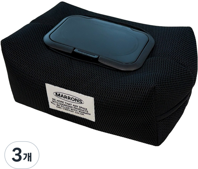 마롱즈 물티슈 케이스, 블랙, 3개