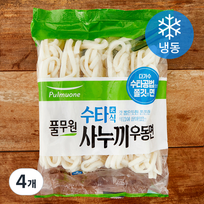 풀무원 수타식 사누끼 우동면 5인분 (냉동), 1.15kg, 4개