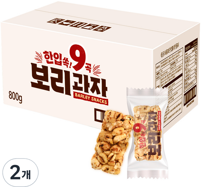 한입 쏙 9곡 보리과자, 800g, 2개