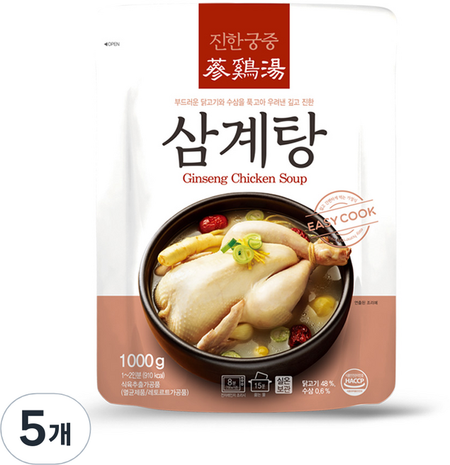 진한식품 궁중 삼계탕, 1kg, 5개