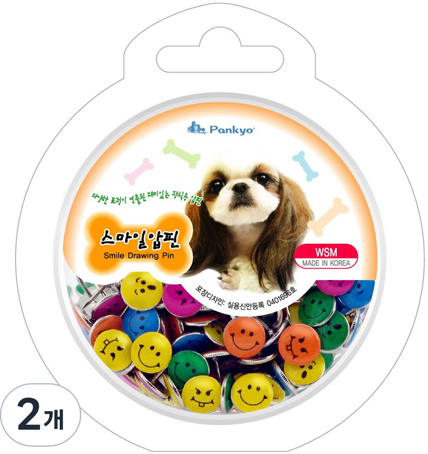 Pankyo Byhearts 世界微笑圖釘 WSM, 2個, 120入