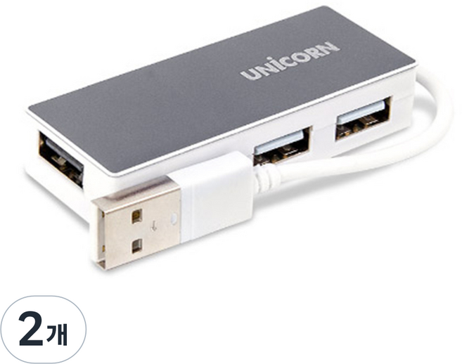 UNiCORN USB2.0 4埠 無電源 USB集線器 RH-A40, 灰色