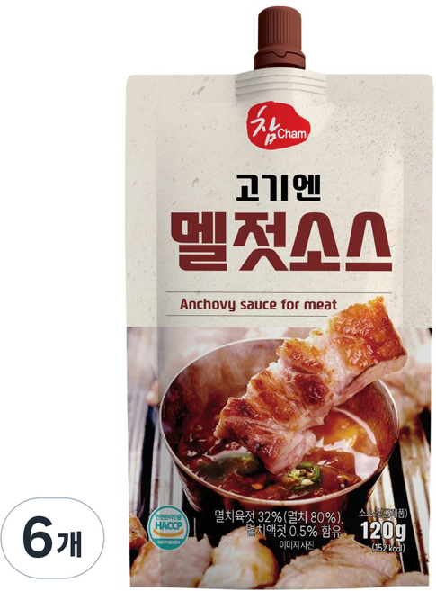 참 고기엔 멜젓소스, 6개, 120g