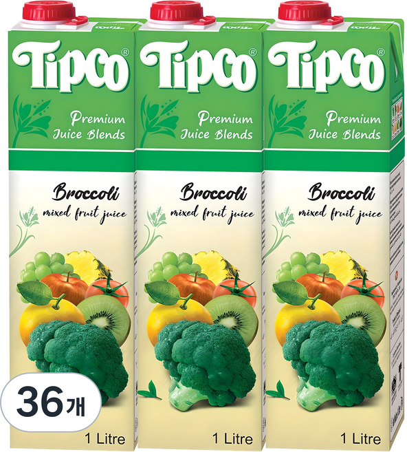 팁코 브로콜리 혼합 주스, 1L, 12개