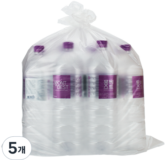 쓰리포 분리수거함 평판 쓰레기봉투 투명 100p, 5개, 40L