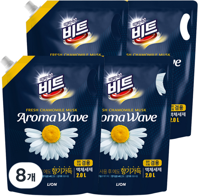 비트 아로마 웨이브 카모마일 액상세제 리필, 2L, 8개