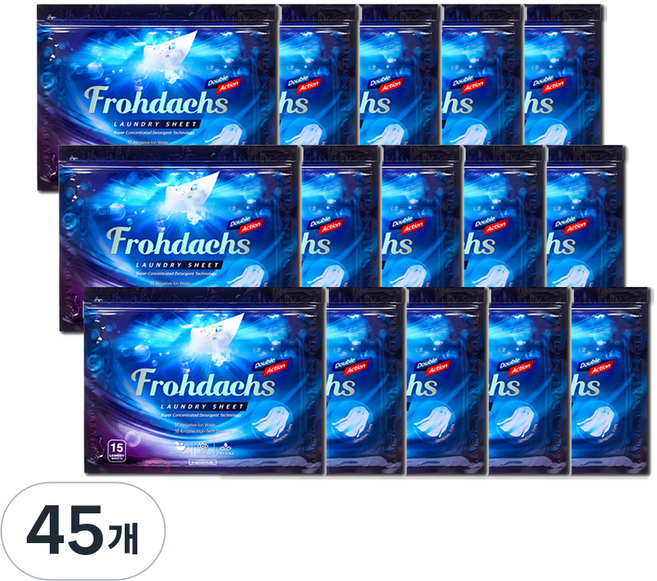 프로닥스 고농축 더블액션 시트세제, 15개입, 45개