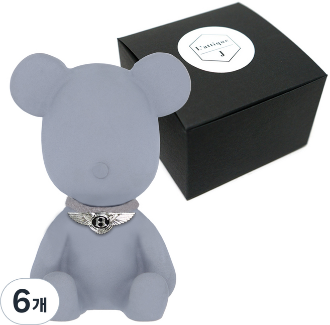 라띠크제이 엠블럼베어 차량용 방향제 벤틀리 그레이 + 가든스위피 5ml 리필 세트, 6개