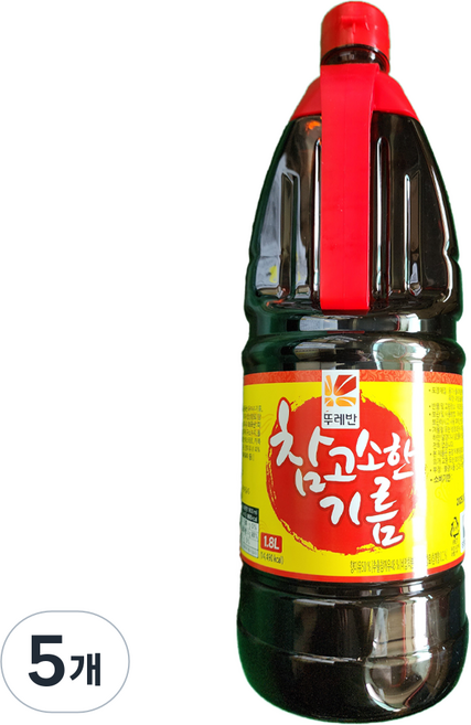 뚜레반 참고소한 기름, 5개, 1.8L