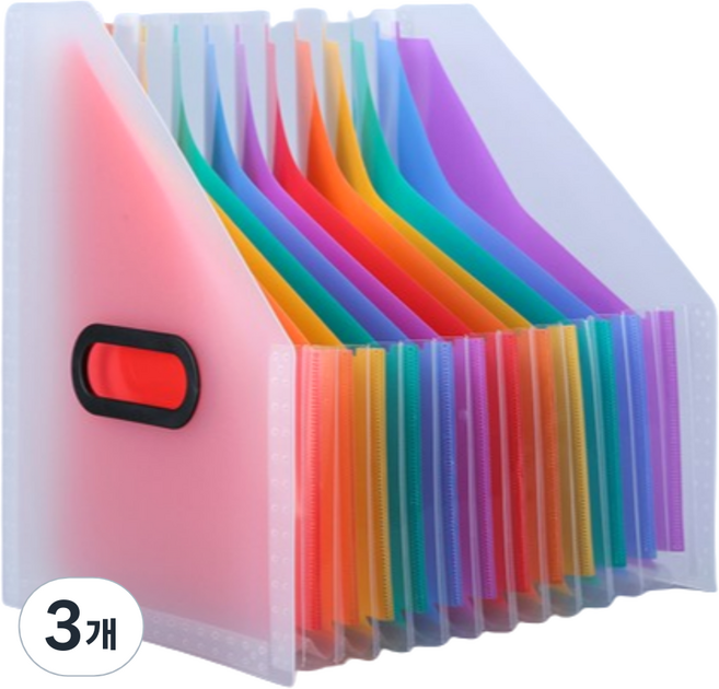 아스터 13칸 파일 아코디언 정리 바인더, 화이트, 3개