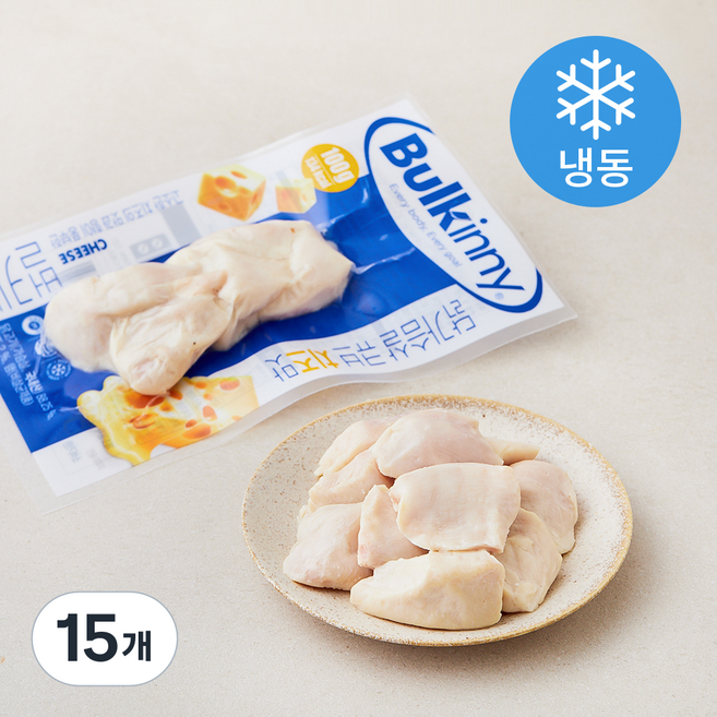 벌키니 닭가슴살 큐브 치즈맛 (냉동), 100g, 15개, 1개입