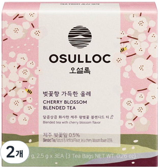 오설록 벚꽃향 가득한 올레, 2.5g, 3개입, 2개