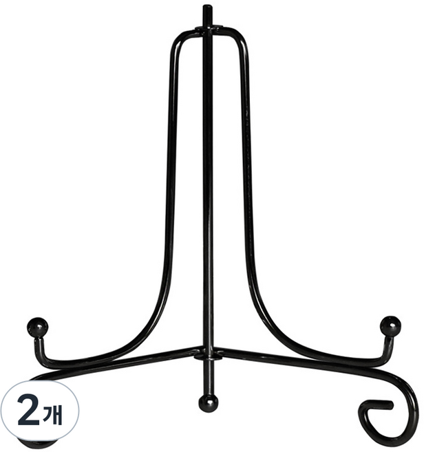 앞날창창 액자 거치대 스탠드 접시 장식 받침대 28cm, 블랙, 2개