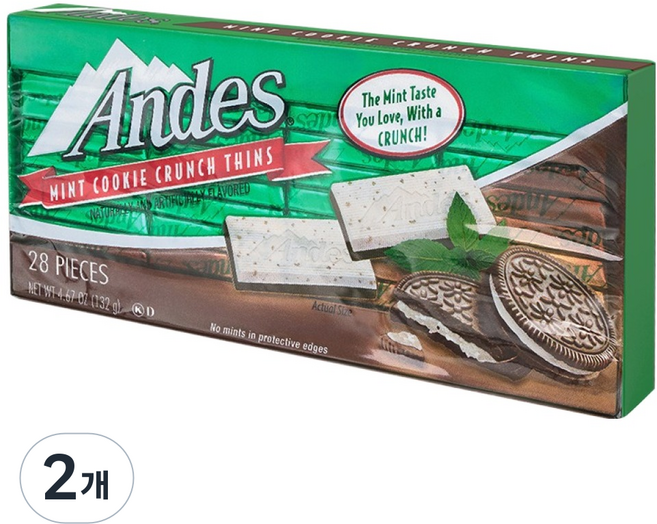 앤디스 민트 쿠키 크런치 초콜릿, 2개, 132g