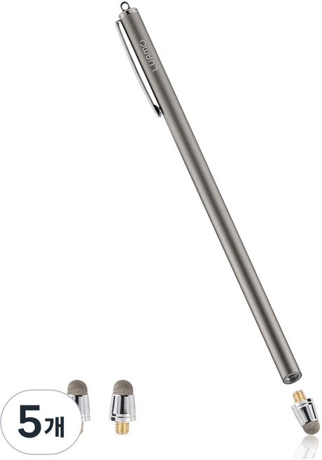 루아모 울트라슬림 태블릿 터치펜, 스페이스 그레이, 5개